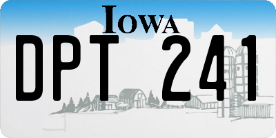 IA license plate DPT241