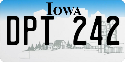 IA license plate DPT242