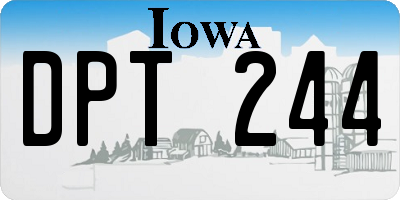 IA license plate DPT244