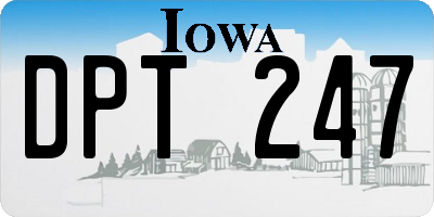 IA license plate DPT247