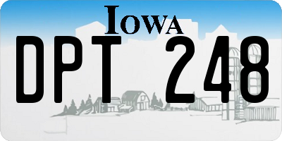 IA license plate DPT248