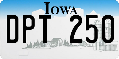 IA license plate DPT250