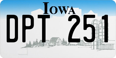 IA license plate DPT251