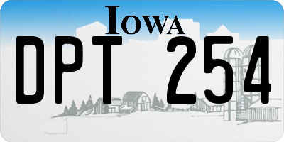 IA license plate DPT254