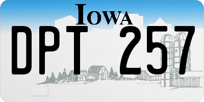 IA license plate DPT257