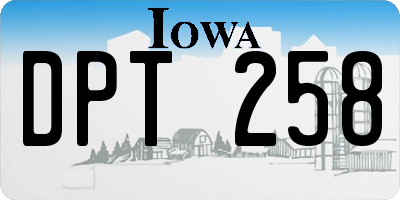 IA license plate DPT258