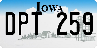 IA license plate DPT259