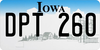 IA license plate DPT260