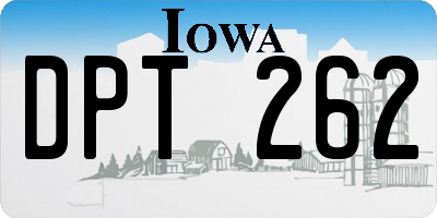 IA license plate DPT262