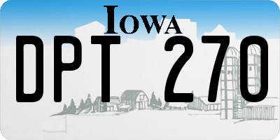 IA license plate DPT270