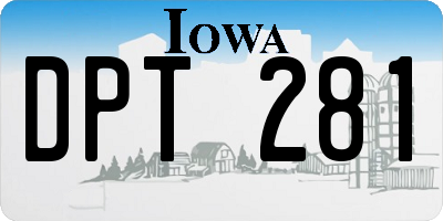 IA license plate DPT281