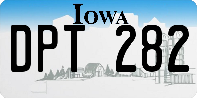 IA license plate DPT282