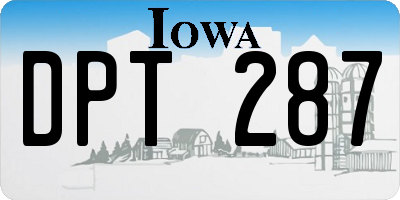 IA license plate DPT287
