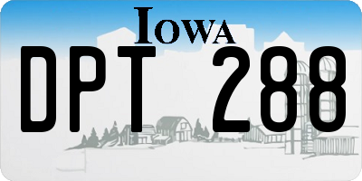 IA license plate DPT288