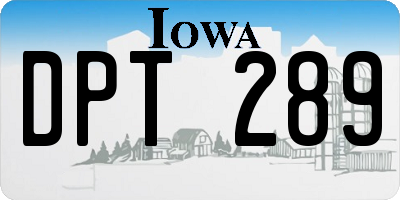 IA license plate DPT289