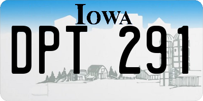 IA license plate DPT291