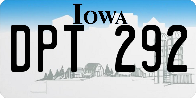 IA license plate DPT292