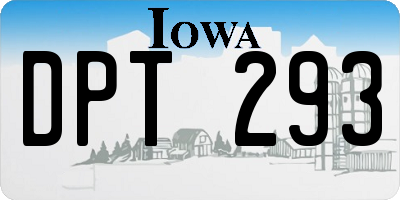 IA license plate DPT293