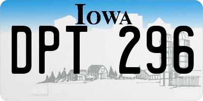 IA license plate DPT296