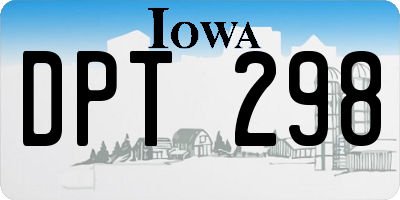 IA license plate DPT298