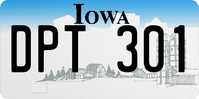 IA license plate DPT301