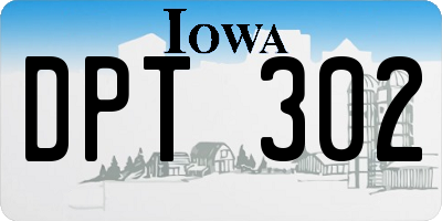 IA license plate DPT302