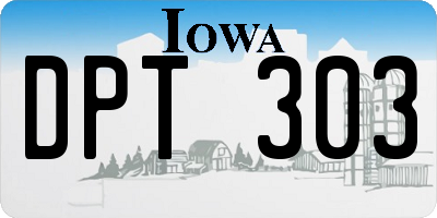 IA license plate DPT303