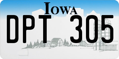 IA license plate DPT305