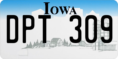 IA license plate DPT309