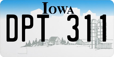 IA license plate DPT311