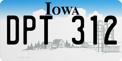 IA license plate DPT312