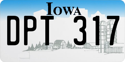 IA license plate DPT317