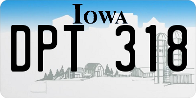 IA license plate DPT318