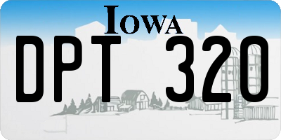 IA license plate DPT320