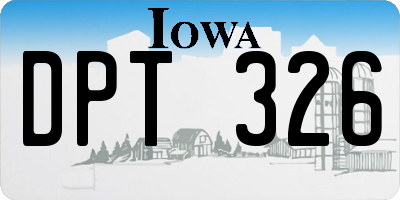 IA license plate DPT326