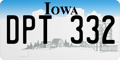 IA license plate DPT332