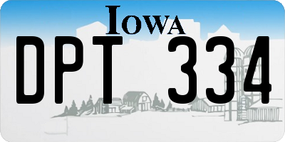 IA license plate DPT334