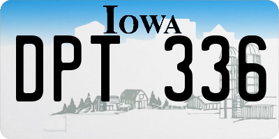 IA license plate DPT336