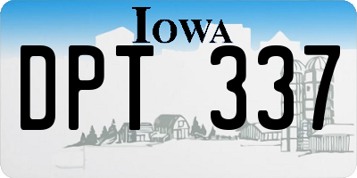 IA license plate DPT337