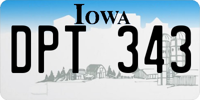 IA license plate DPT343