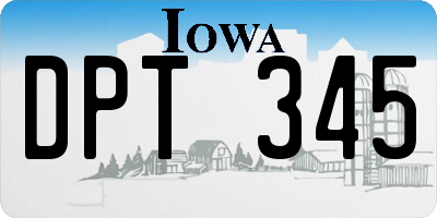 IA license plate DPT345
