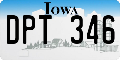 IA license plate DPT346