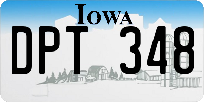 IA license plate DPT348