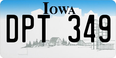 IA license plate DPT349