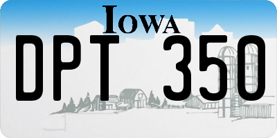 IA license plate DPT350