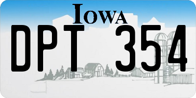 IA license plate DPT354