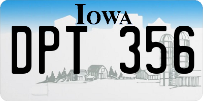IA license plate DPT356