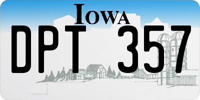 IA license plate DPT357