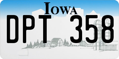 IA license plate DPT358
