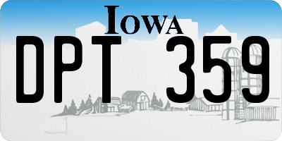 IA license plate DPT359
